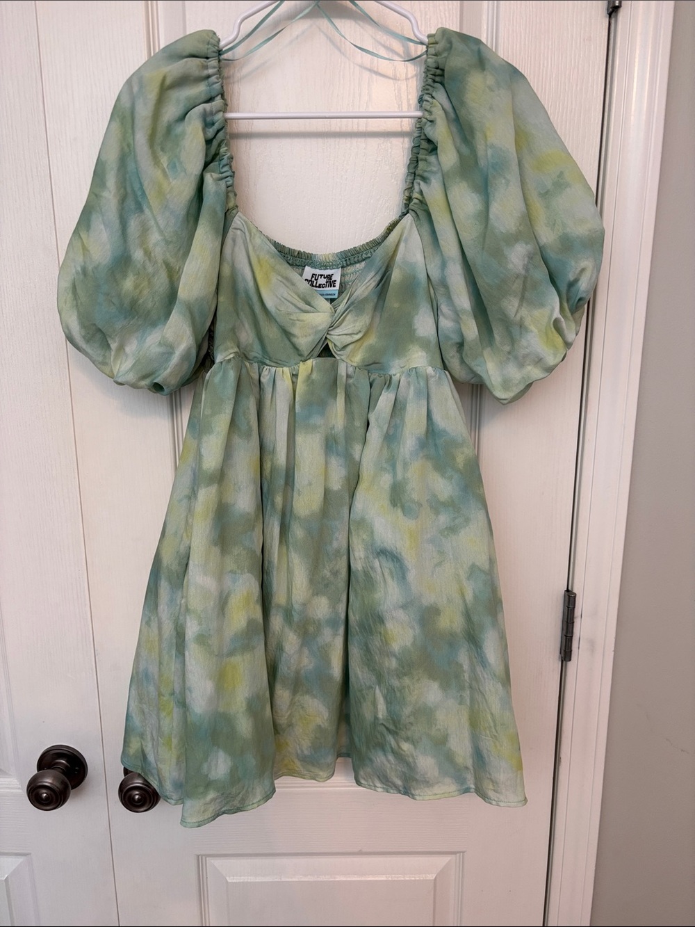 Future Collective Puff Sleeve Mini Dress size Medium